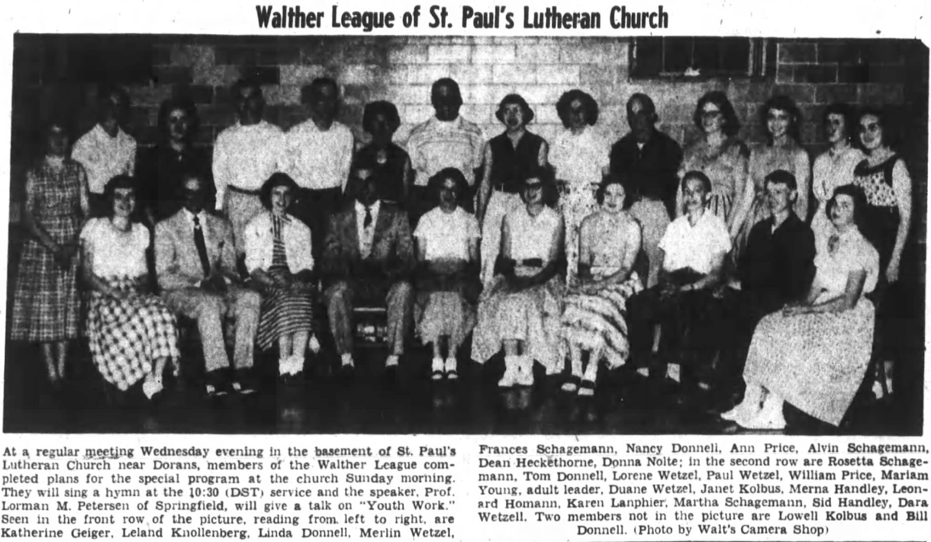 Walther League of St. Paul's Lutheran Church